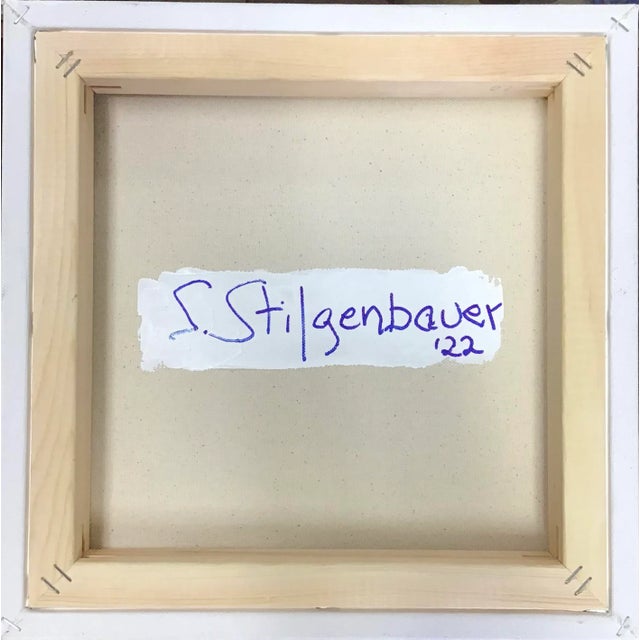 "Little Abstract View" Contemporary Acrylic Painting on Stretched Canvas For Sale - Image 4 of 4