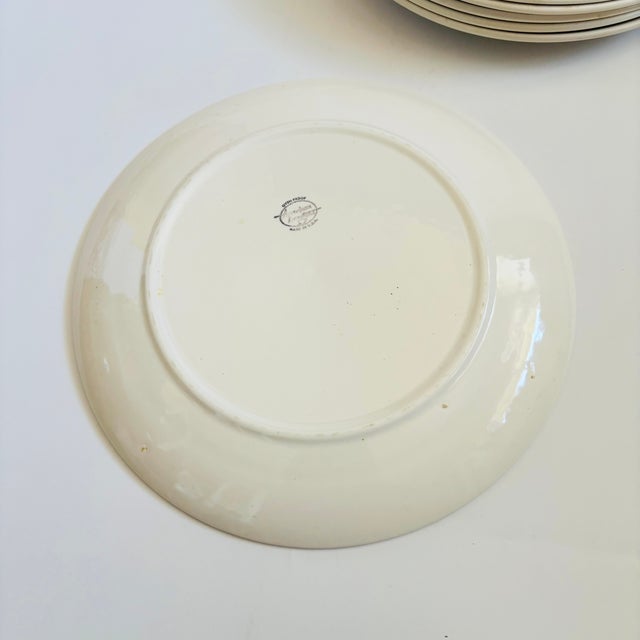 Mid Century American Ironstone Blue Flower Dinner Plates - Set of 6 For Sale - Image 13 of 14