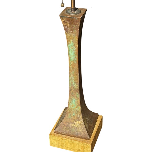 Mid Century Modern Stewart Ross James Patinated Bronze Table Lamp.