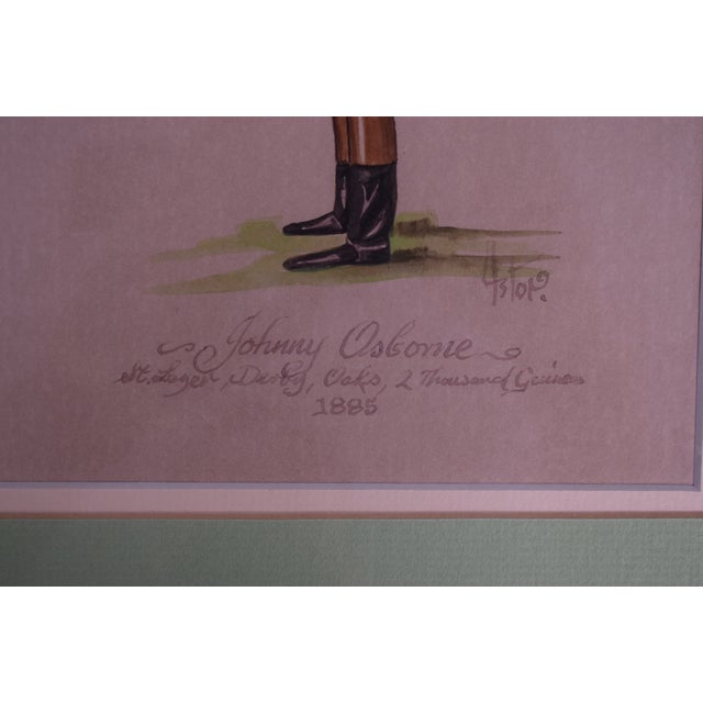 Johnny Osborne Jockey St. Leger, Derby, Oaks, 2 Thousand Guineas 1895 Watercolour by Astor For Sale - Image 4 of 5
