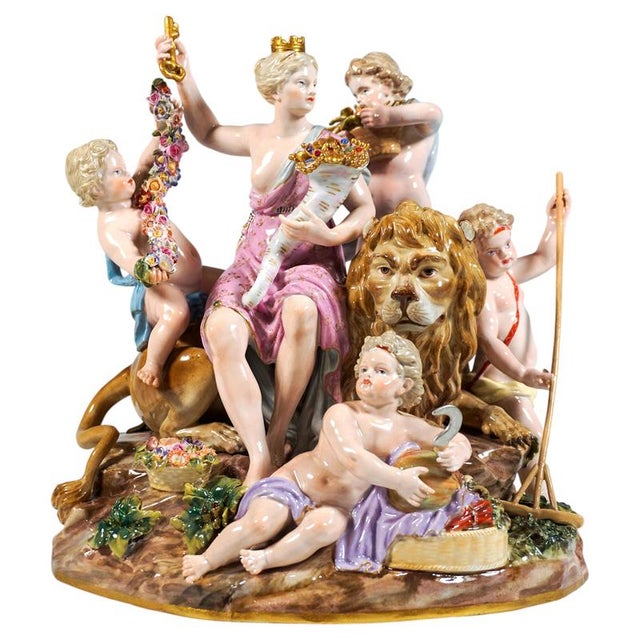 Large The Earth Allegorical Group by M.V. Acier for Meissen, Germany, 1850 For Sale - Image 12 of 12