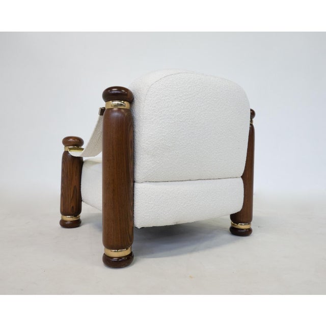 Mid-Century Modern pair of armchairs, Italy, 1970s -New Upholstery.