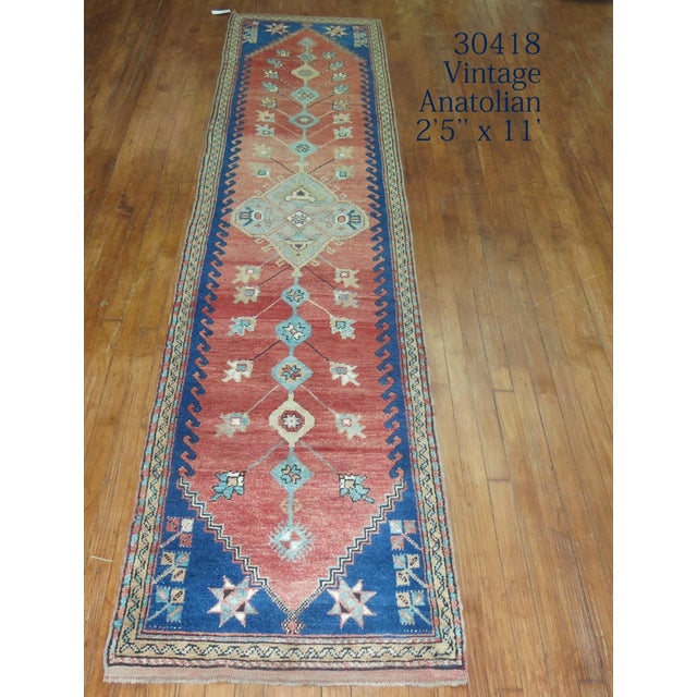 A vintage Turkish central Anatolian runner. 2'5'' x 11'