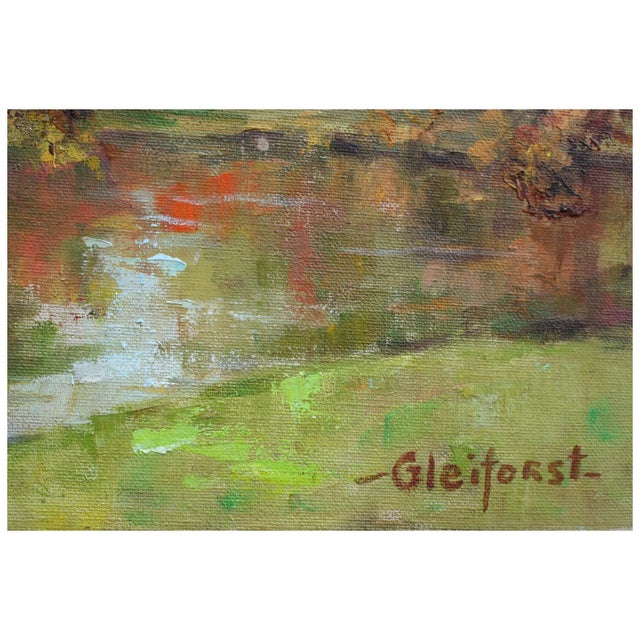 1960s Mid-Century Autumn Trees Landscape Painting by Helen Enoch Gleiforst For Sale - Image 4 of 5