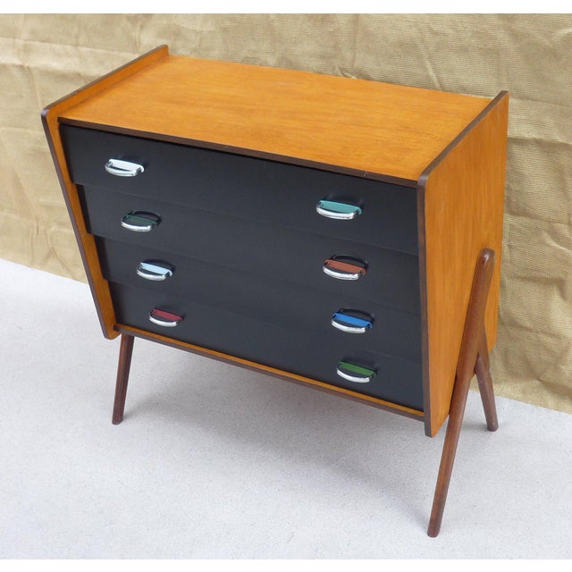 Wood Vintage Four-Drawer Chest of Drawers, 1950s For Sale - Image 7 of 8