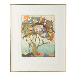 Jutta Votteler, Im Abendbaum, Color Etching For Sale