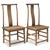 Set of Antique Elm Yoke Back Side Chairs from Befos For Sale - Image 3 of 7