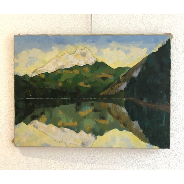Jean-Jacques Boimond, Paysage miroir, Oil on Canvas, in Flawless conditions. Designed 1960 to 1969 This piece has an...