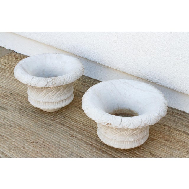 Set of Two French Marble Jardinieres For Sale - Image 4 of 9