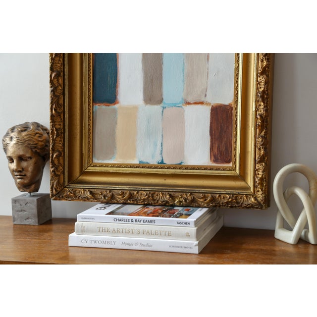 Large Original Framed Abstract Painting in Antique Gold Gilt Frame For Sale - Image 4 of 14