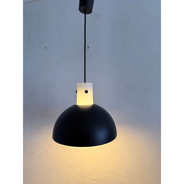 Space Age Glass and Metal Pendant Lamp from Glashütte Limburg, 1970s For Sale - Image 4 of 13