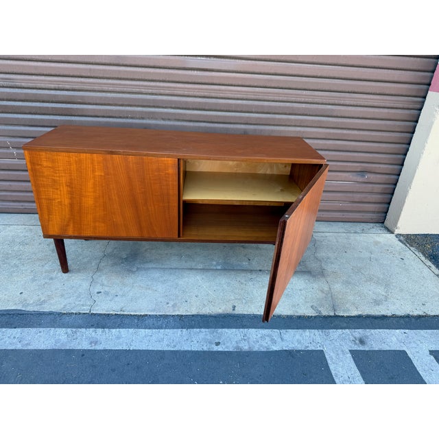 Hans Olsen Vintage Danish Modern Small Teak Credenza by Hans Olsen For Sale - Image 4 of 7