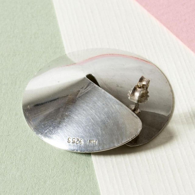 1960s Mid-Century Silver Earrings from Hans Hansen, 1960s, Set of 2 For Sale - Image 5 of 6