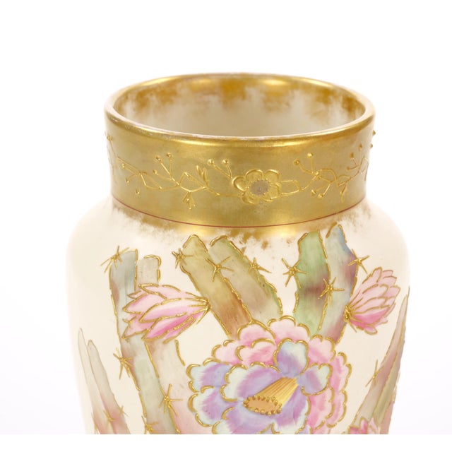 Antique Hand Painted & Gilt Decorated German Porcelain Decorative Vase For Sale In New York - Image 6 of 8