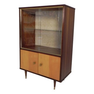 Space Age Display Cabinet with Glass Sliding Doors, Belgium, 1960s For Sale