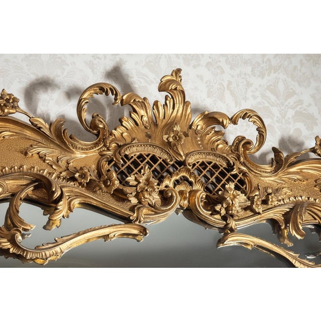 Late 18th Century Monumental English Late 1800 Rococo /Chippendale Revival Carved Giltwood Overmantle Mirror With Ho-Ho Birds For Sale - Image 5 of 14