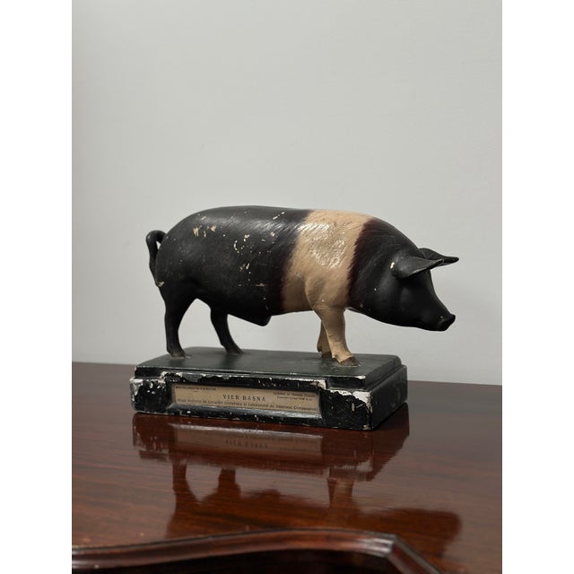 Vintage Painted Plaster Pig Models, Ministry of Agriculture, 1920s-1940s, Set of 2 For Sale - Image 4 of 7