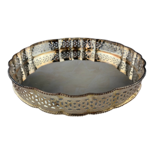 1960s Vintage Large Silverplate Round Serving Tray