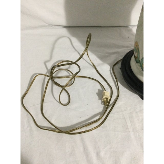 Vintage Chinoiserie Porcelain Ginger Jar Lamp With Gold Details For Sale - Image 10 of 11