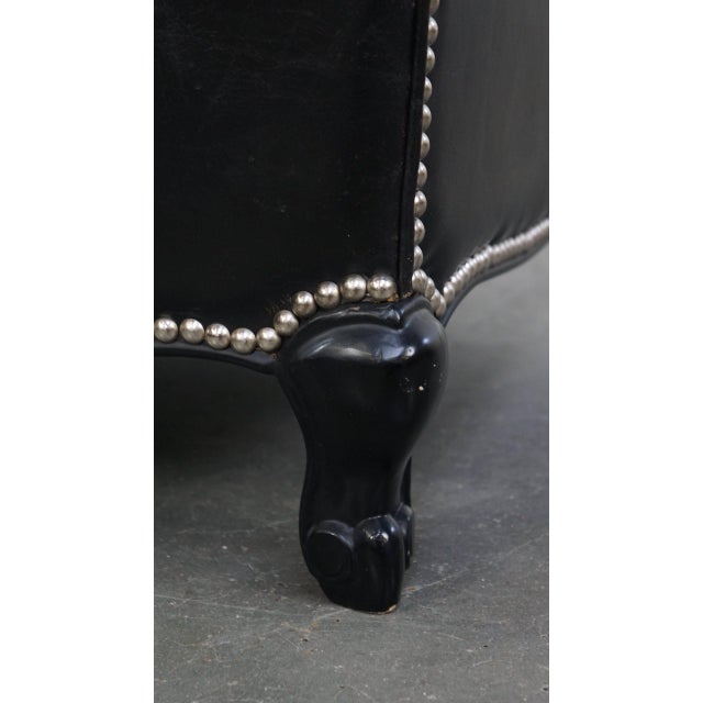 Black Grained Leather Armchair For Sale - Image 14 of 16