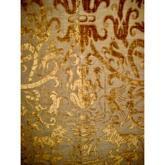 Silver 17th Century Italian Silk Cut Velvet on Silver Thread Grotesque Tapestry For Sale - Image 8 of 11