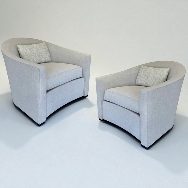 Contemporary Holly Hunt Sevilla Swivel Lounge Chairs, a Pair For Sale - Image 3 of 17