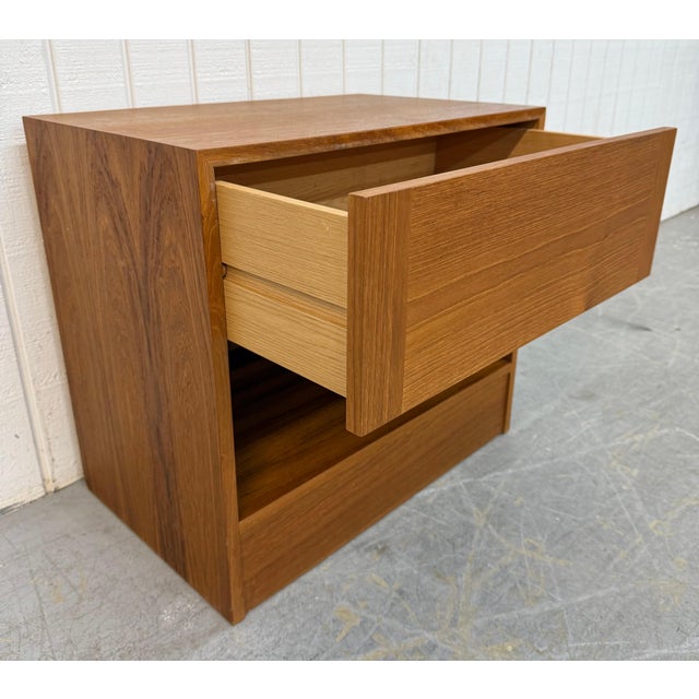 Brown Vintage Danish Modern Teak Nightstands - Set of 2 For Sale - Image 8 of 9