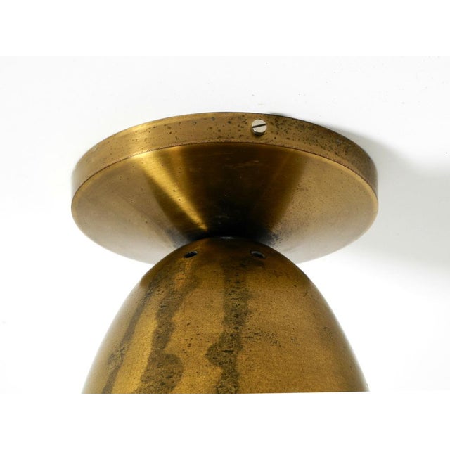 Large Mid-Century Modern Brass Ceiling Lamp, 1950s For Sale - Image 11 of 16