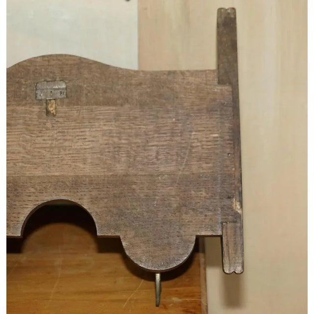 Antique Dutch Oak Cherub Wall Rack with Royal Hooks For Sale - Image 11 of 12