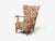 1950s Swedish Modern, Wingback Lounge Chair, Birch, Fabric, Sweden, 1950s For Sale - Image 5 of 12