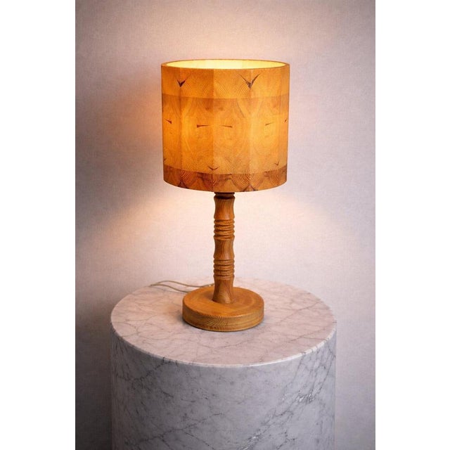 Mid-Century Modern Swedish Pine Table Lamp, 1960s For Sale - Image 4 of 9