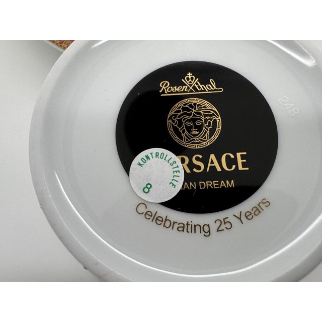 Rosenthal Asian Dream Tea Cup and Saucer by Versace for Rosenthal, 2017, Set of 2 For Sale - Image 4 of 5