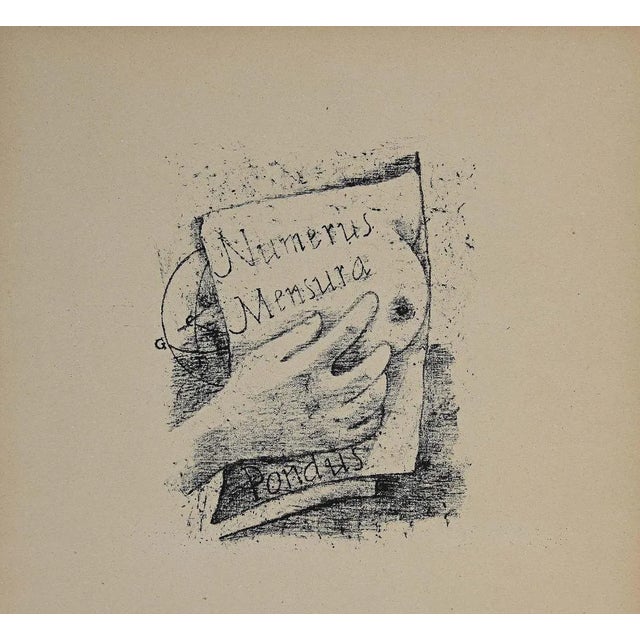 Numerus Mensura Pondus is an original lithograph realized by the Italian artist Felice Casorati (1883-1963) in 1946. Not...