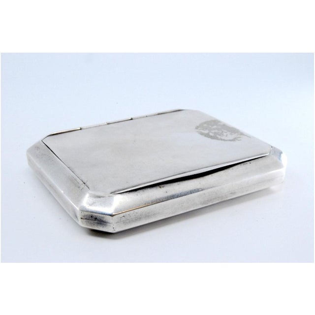 Matte Silver Cigarette Case with Cut Corners For Sale - Image 6 of 10