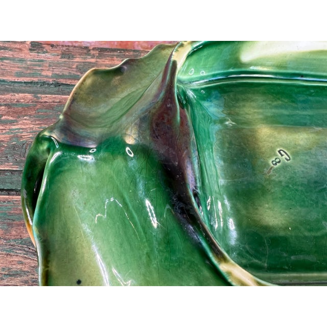 Antique Majolica Asparagus Serving Dish For Sale - Image 9 of 10