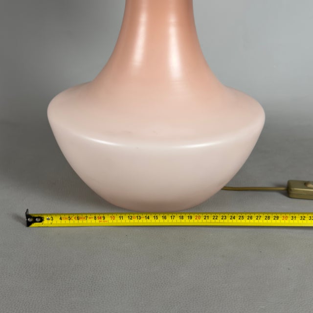 Large Vintage Opal Glass Pink Table Lamp Bohemia Crystalex, 1970s For Sale - Image 13 of 15