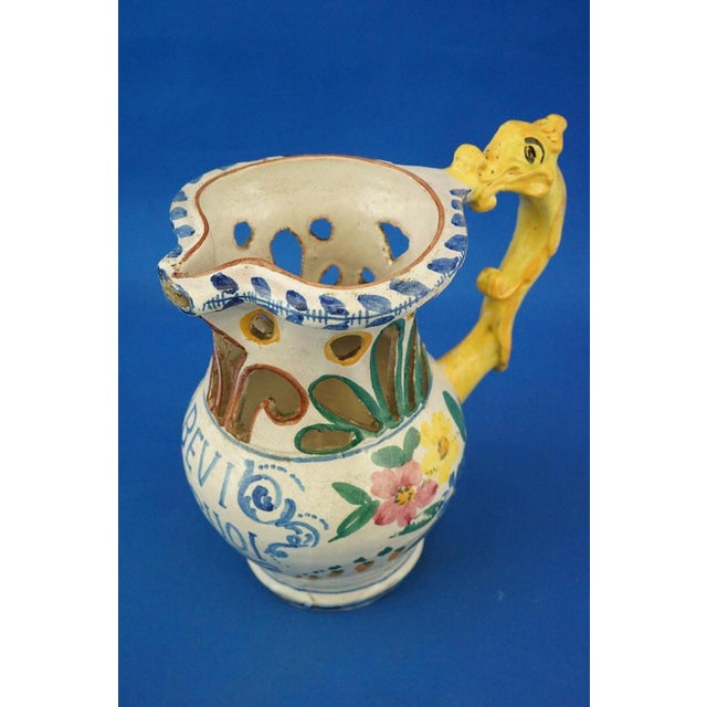 20th Century Drink if You Can Pitcher in Perforated Majolica Ceramic by Fuschini & Rosa, Acquapendente, Italy, 1920s For Sale - Image 13 of 18