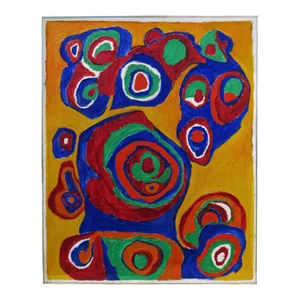Large 1960s Jean-Marie Haesslé Oil on Canvas Painting