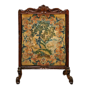 Mid-18th Century English Biblical Needlepoint with Story of Moses Being