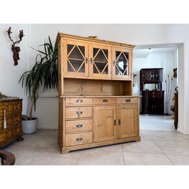Art Nouveau Kitchen Sideboard in Softwood For Sale - Image 5 of 13