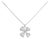 14K White Gold 5/8 Cttw Diamond 4 Leaf Floral Pendant Necklace For Sale