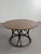 Brown Round Oak Dining Table and Rattan Armchairs, Set of 5 For Sale - Image 8 of 17