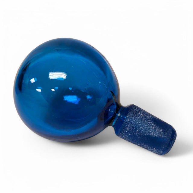 Vintage Hand Blown Blue Model 6942 Decanter by Joel Myers for Blenko For Sale In Raleigh - Image 6 of 7