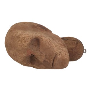 Antique Wood Head Bust Sculpture Oddity Mannequin Art Model For Sale