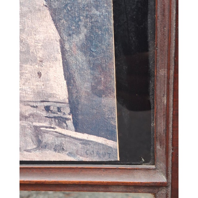 19th C. Empire Mahogany Frame Mirror W. An Inset Print After j.b. Camille Carot For Sale - Image 9 of 11