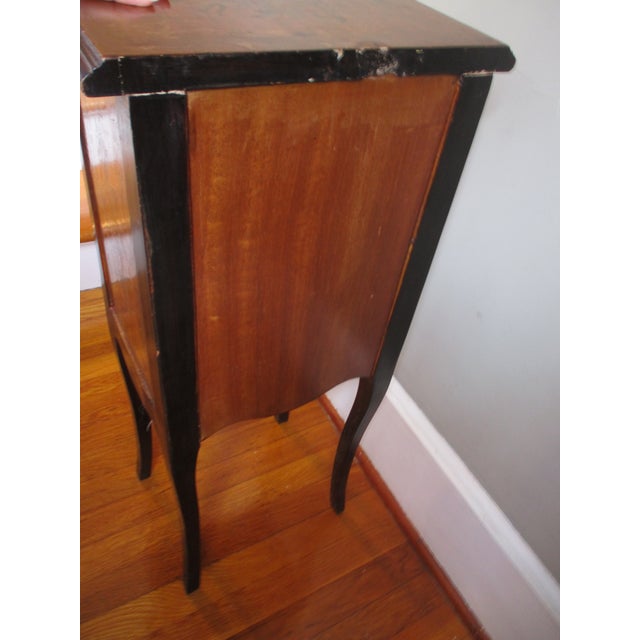 Antique French Walnut & Ebonized Marquetry 4 Drawer Accent / Bedside Table For Sale In Columbia, SC - Image 6 of 18