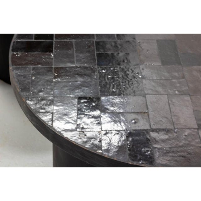 Black Gigogne Coffee Table in Black Zellige, Morocco, 1960, Set of 2 For Sale - Image 8 of 11