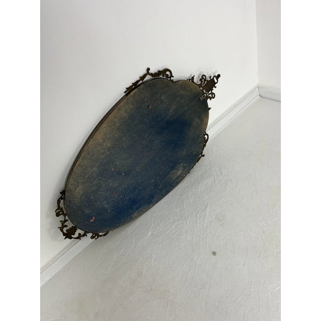 Mid-Century Modern Brass Wall Mirror, 1960s For Sale - Image 6 of 11