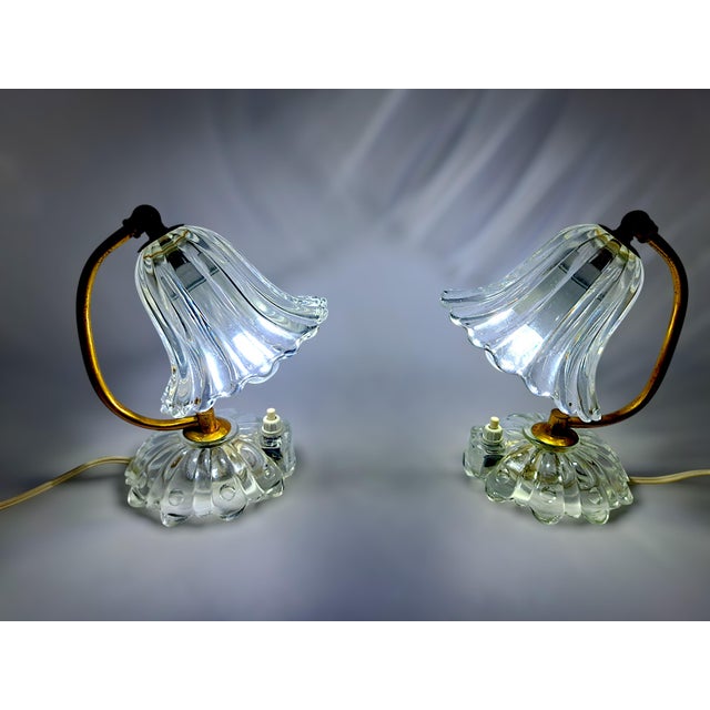 1950s Murano Glass Table Lamps attributed to Barovier & Toso, 1950s, Set of 2 For Sale - Image 5 of 12