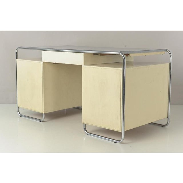 Large Vintage German Steel Tube Desk, 1950 For Sale - Image 6 of 18